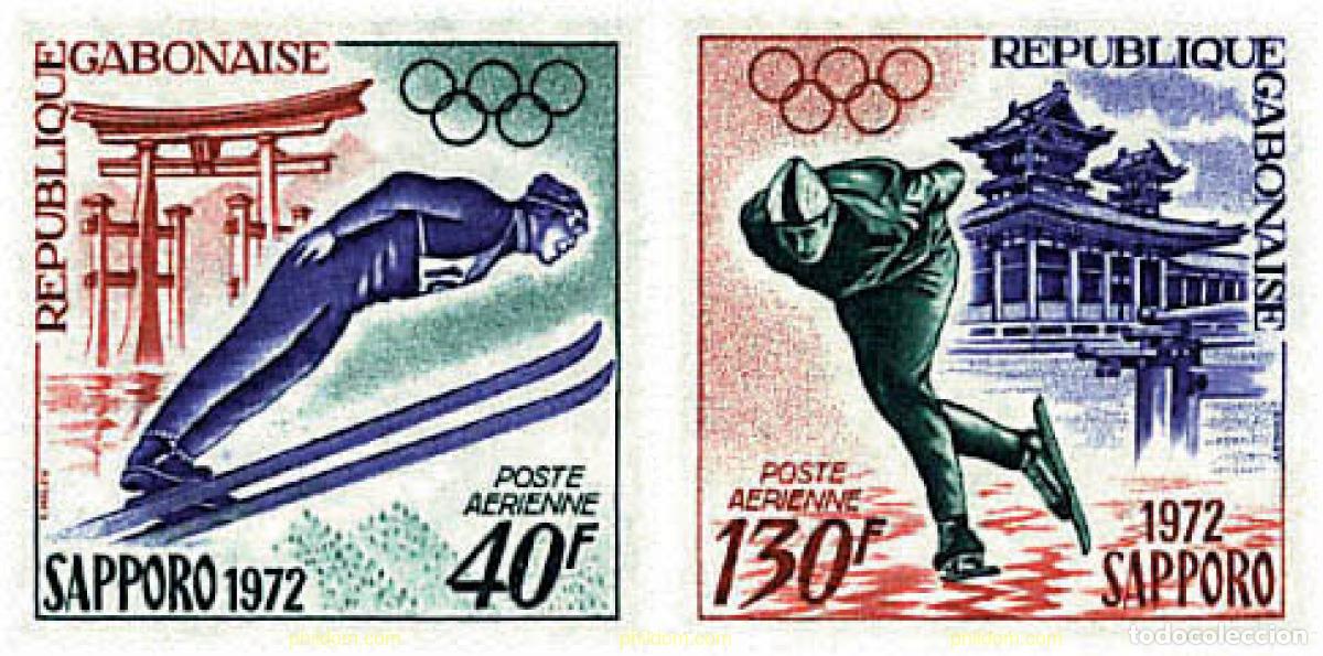 Sellos: 281294 HINGED GABON 1972 11 JUEGOS OLIMPICOS DE INVIERNO SAPPORO 1972