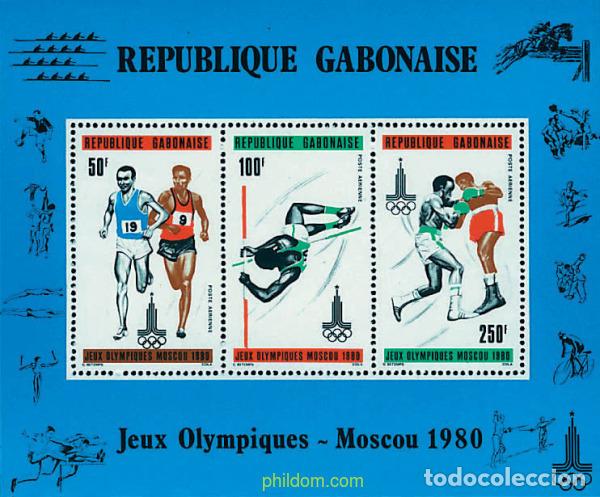Sellos: 72950 MNH GABON 1980 22 JUEGOS OLIMPICOS VERANO MOSCU 1980