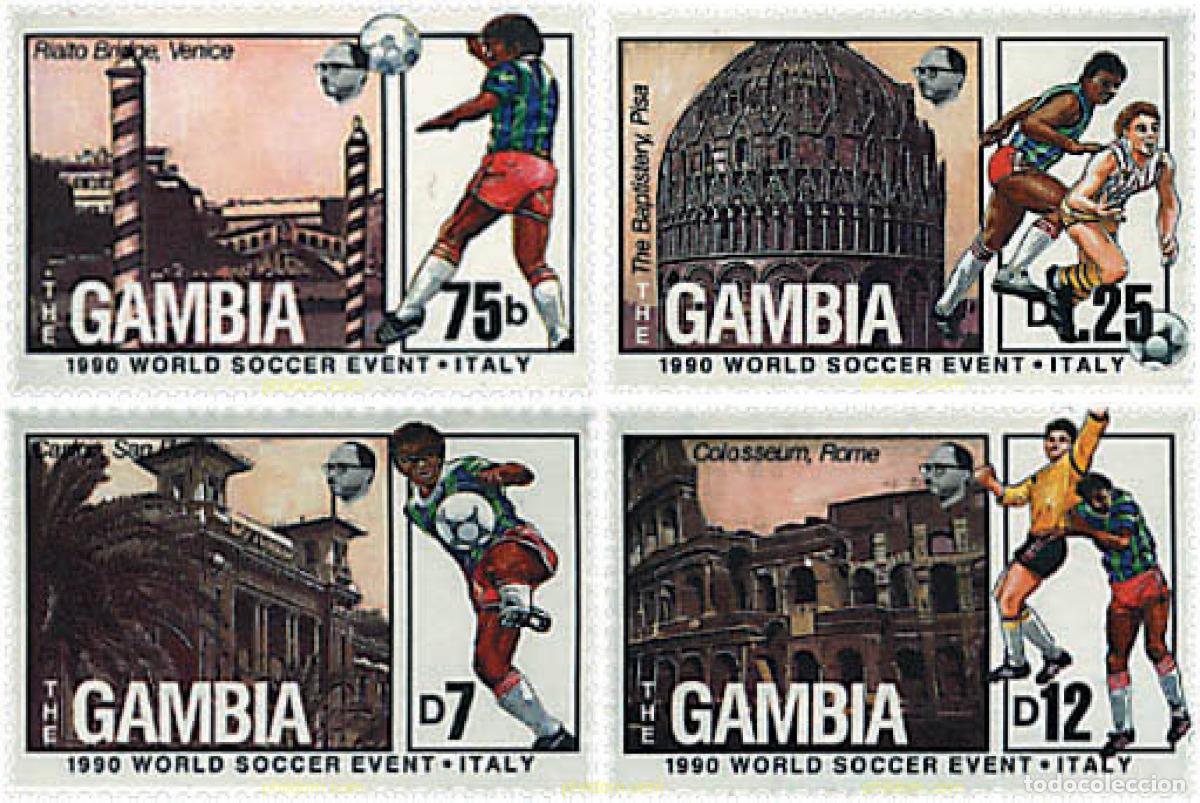 Sellos: 88974 MNH GAMBIA 1989 COPA DEL MUNDO DE FUTBOL. ITALIA-90