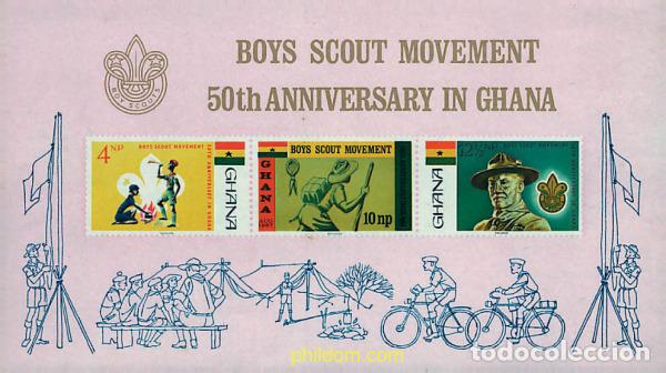 Sellos: 89404 MNH GHANA 1967 50 ANIVERSARIO DEL ESCULTISMO LOCAL