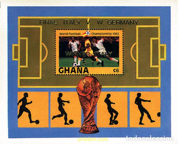 Sellos: 70772 MNH GHANA 1983 COPA DEL MUNDO DE FUTBOL. ESPA&Ntilde;A-82. VENCEDORES