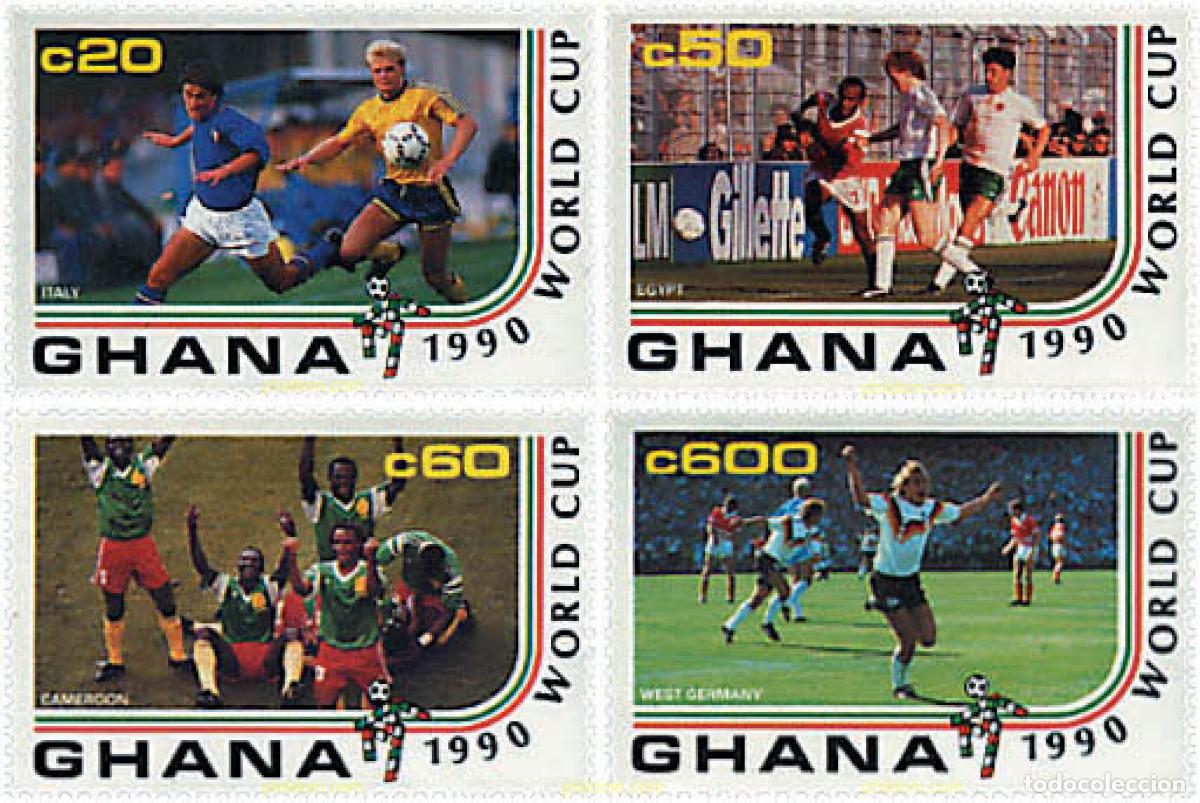 Sellos: 317390 MNH GHANA 1990 COPA DEL MUNDO DE FUTBOL. ITALIA-90