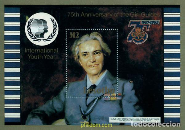 Sellos: 38252 MNH LESOTHO 1985 75 ANIVERSARIO DEL ESCULTISMO FEMENINO