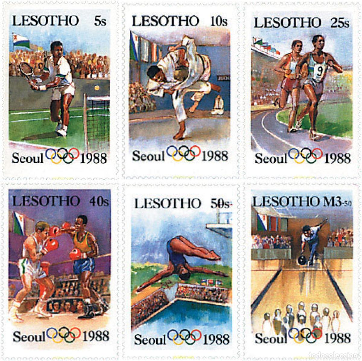 Sellos: 76281 MNH LESOTHO 1987 24 JUEGOS OLIMPICOS VERANO SEUL 1988