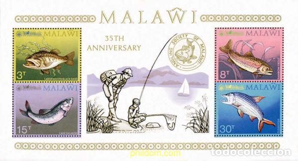 Sellos: 63289 MNH MALAWI 1974 35 ANIVERSARIO DE LA SOCIEDAD DE PESCA