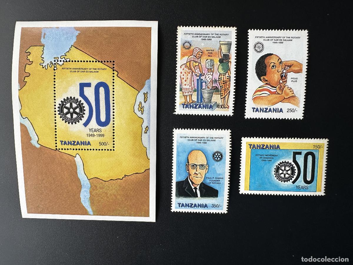 Sellos: Tanzania 1999 Mi. 3425 - 3428 Bl. 458 Aniversario del Rotary Club Dar es Salaam