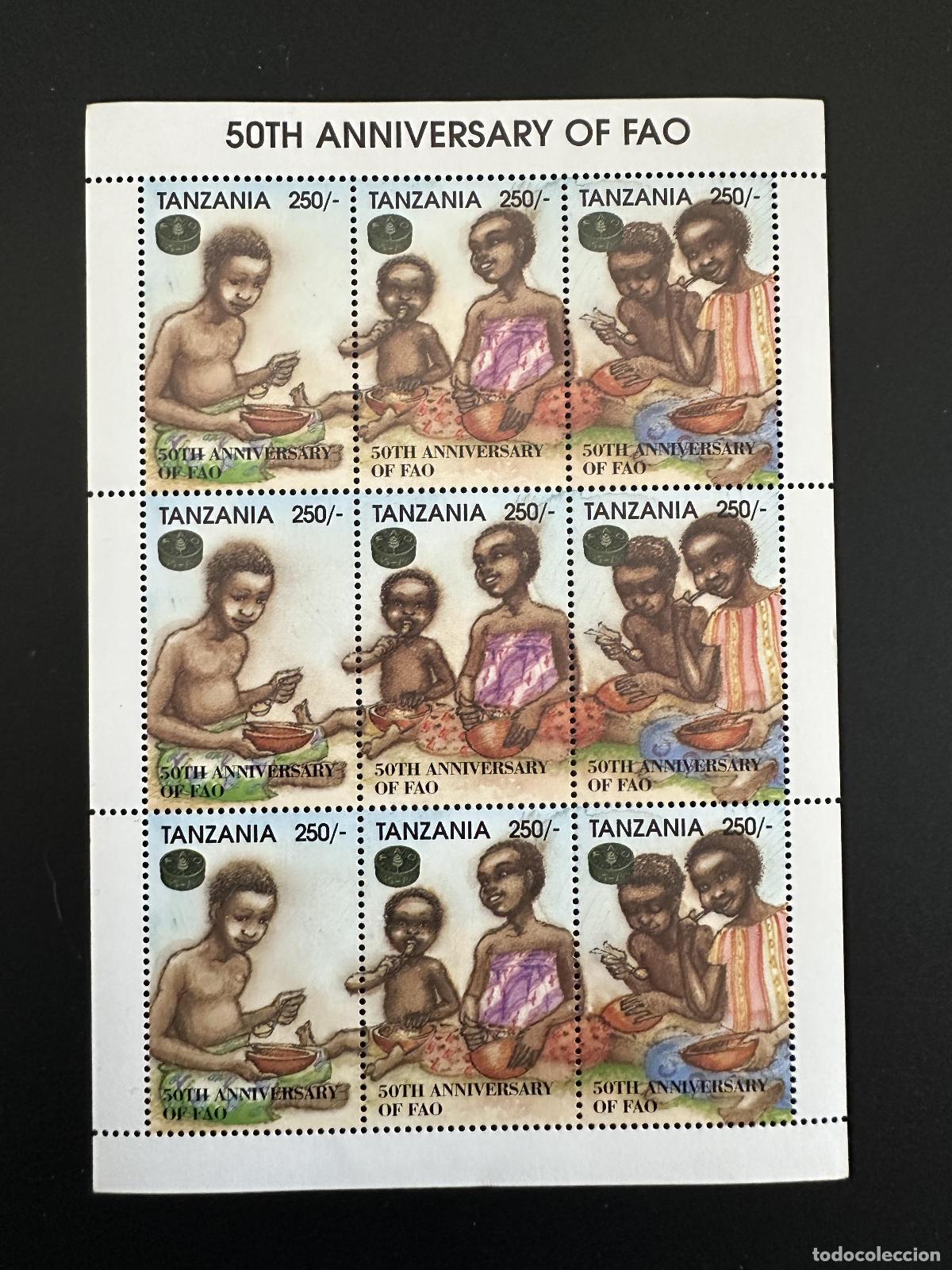 Sellos: Tanzania 1995, mayo de 2096 - 2098 FAO Agricultura, cultura, &aacute;rboles frutales, alimentos