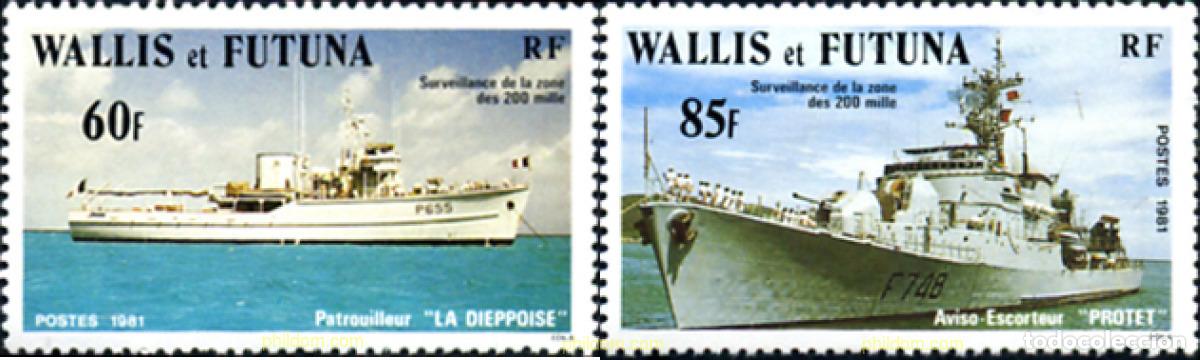 Sellos: 256592 MNH WALLIS Y FUTUNA 1981 BARCOS DE GUERRA Y VIGILANCIA