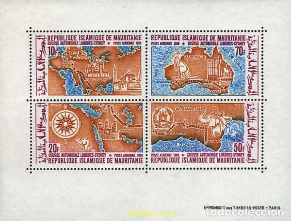 Sellos: 44111 MNH MAURITANIA 1969 CARRERA AUTOMOVILISTICA LONRES-SIDNEY