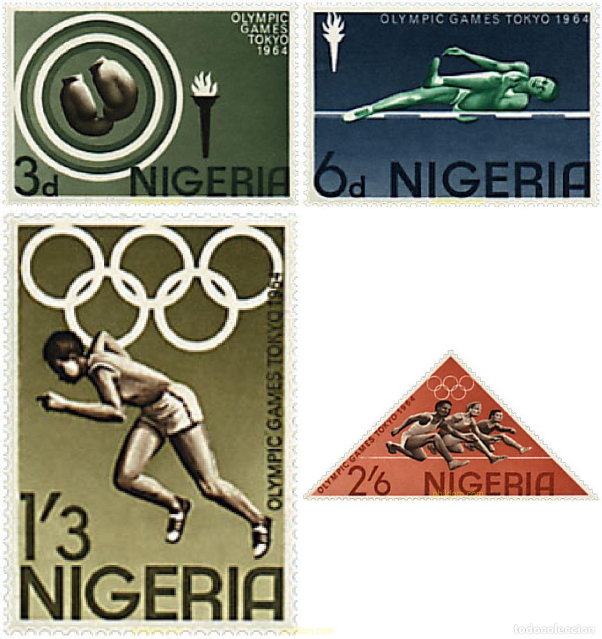 Sellos: 229590 HINGED NIGERIA 1964 18 JUEGOS OLIMPICOS VERANO TOKIO 1964
