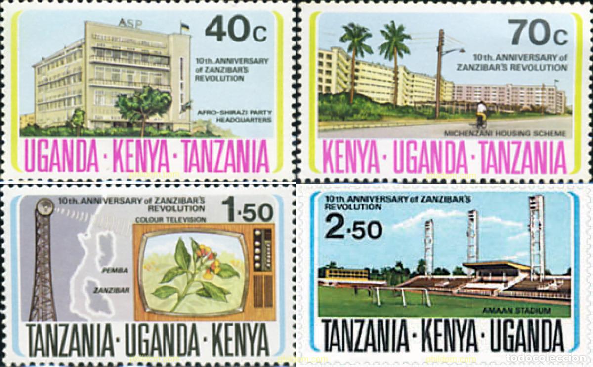 Timbres: 38912 MNH ESTE AFRICANO 1974 10 ANIVERSARIO DE LA REVOLUCION DE ZANZIBAR