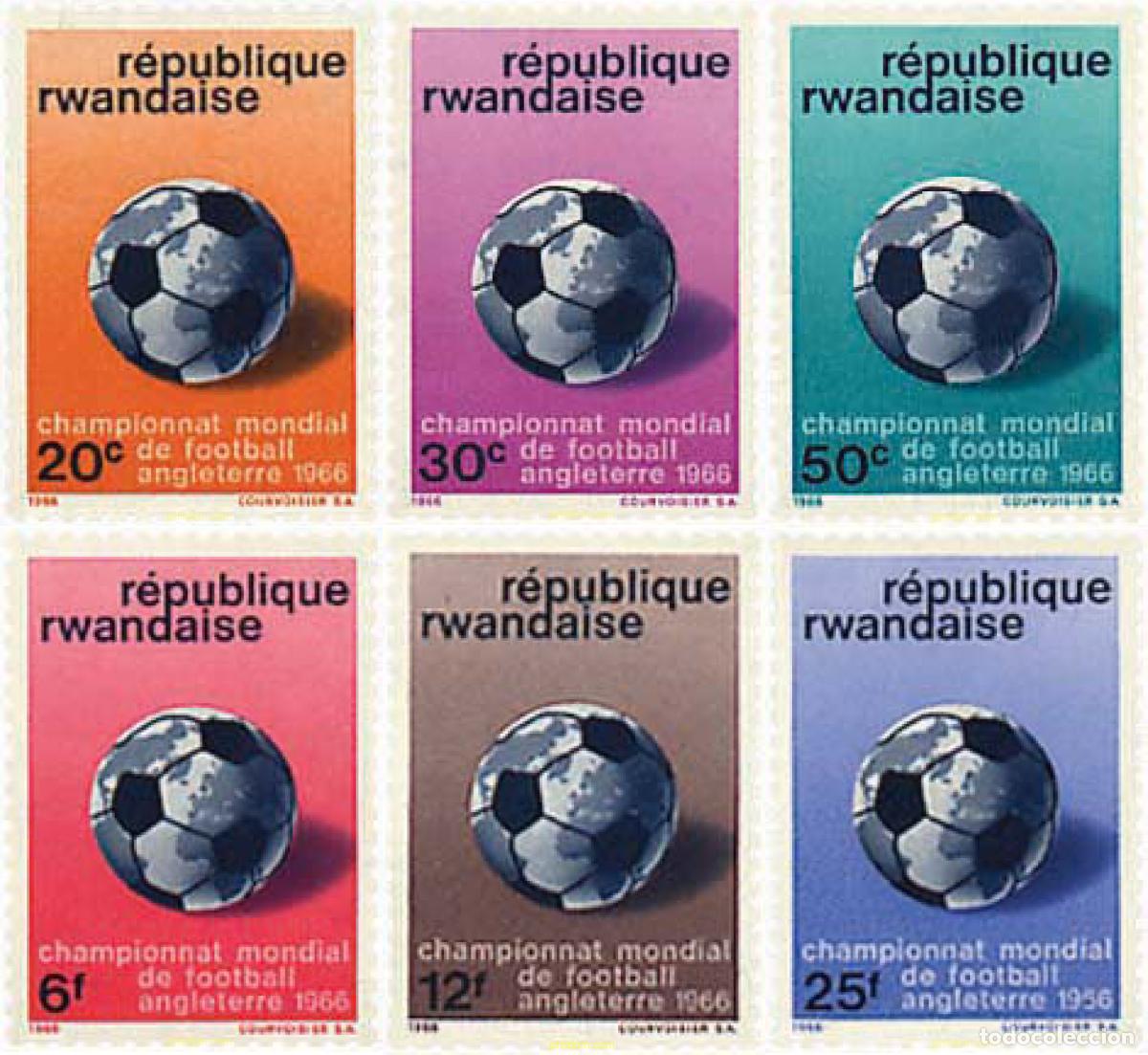 Timbres: 229601 HINGED RUANDA 1966 COPA DEL MUNDO DE FUTBOL. INGLATERRA-66