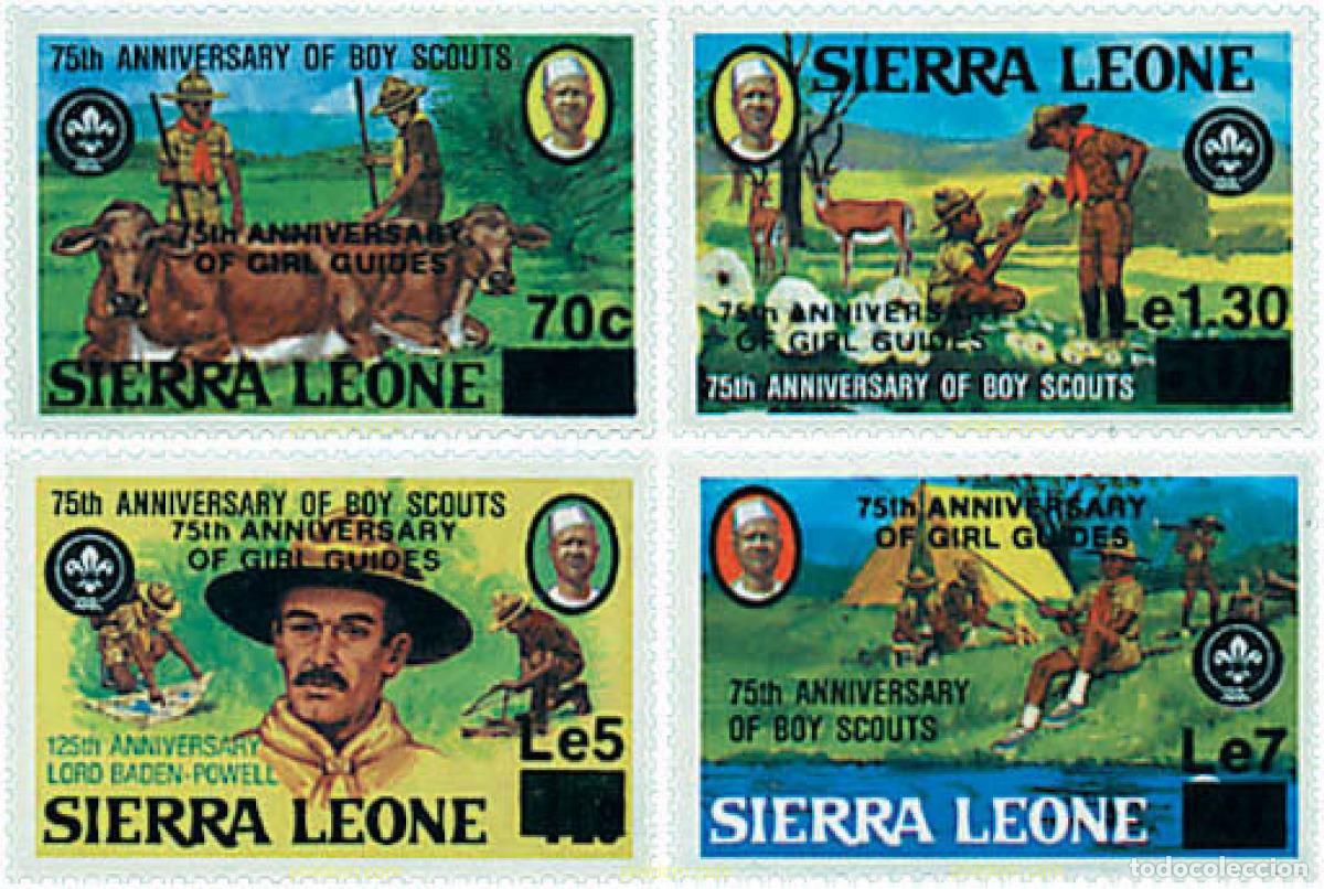 Sellos: 50251 MNH SIERRA LEONA 1985 75 ANIVERSARIO DEL ESCULTISMO FEMENINO