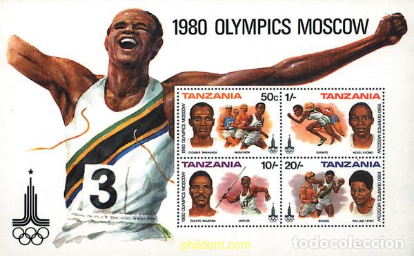 Sellos: 54422 MNH TANZANIA 1980 22 JUEGOS OLIMPICOS VERANO MOSCU 1980