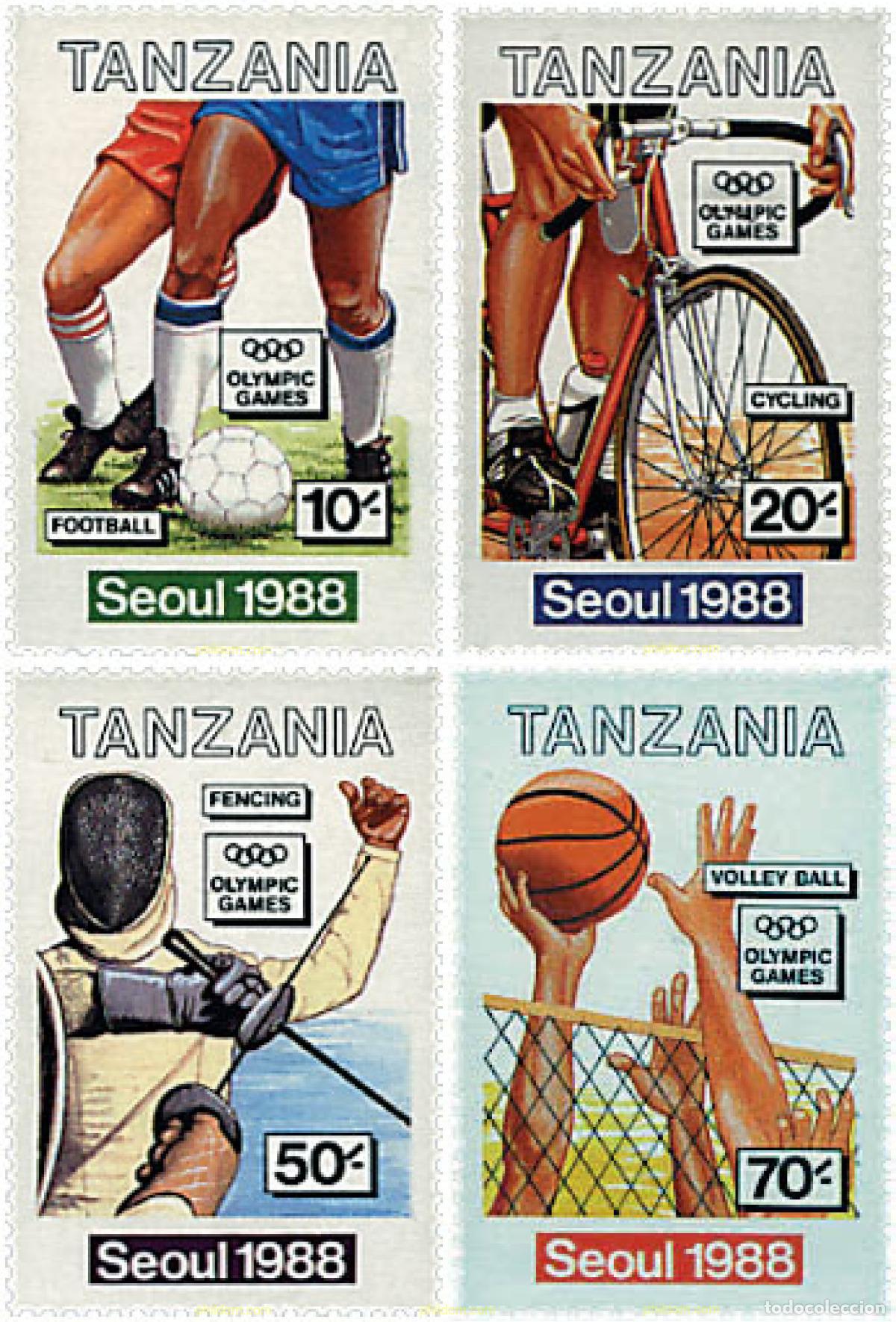 Stamps: 68896 MNH TANZANIA 1988 24 JUEGOS OLIMPICOS VERANO SEUL 1988