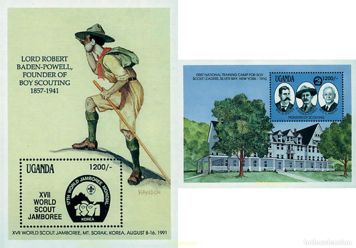 Sellos: 38191 MNH UGANDA 1991 50 ANIVERSARIO DE LA MUERTE DE LORD BADEN-POWELL