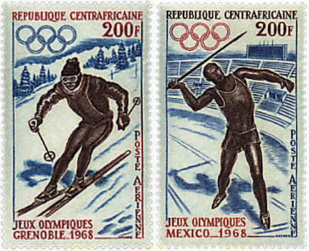 Sellos: 70588 MNH CENTROAFRICANA 1968 19 JUEGOS OLIMPICOS VERANO MEXICO 1968 - 10 JUEGOS OLIMPICOS INVIERNO