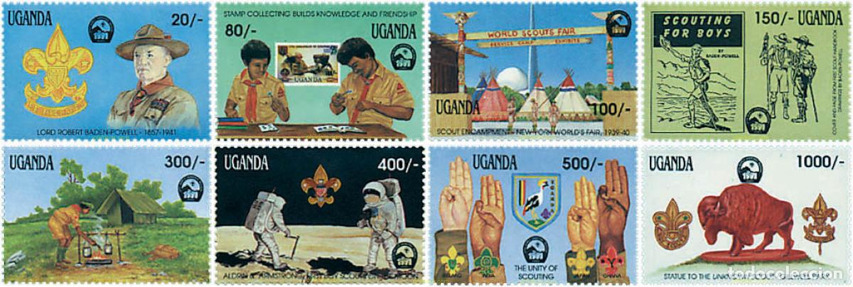 Sellos: 38840 MNH UGANDA 1991 50 ANIVERSARIO DE LA MUERTE DE LORD BADEN-POWELL