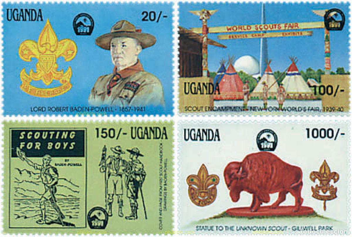 Sellos: 296800 MNH UGANDA 1991 50 ANIVERSARIO DE LA MUERTE DE LORD BADEN-POWELL