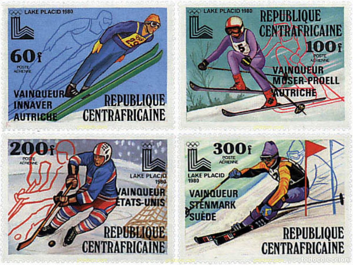 Sellos: 72433 MNH CENTROAFRICANA 1980 MEDALLISTAS DE LOS 13 JUEGOS OLIMPICOS DE INVIERNO. LAKE PLACID 1980