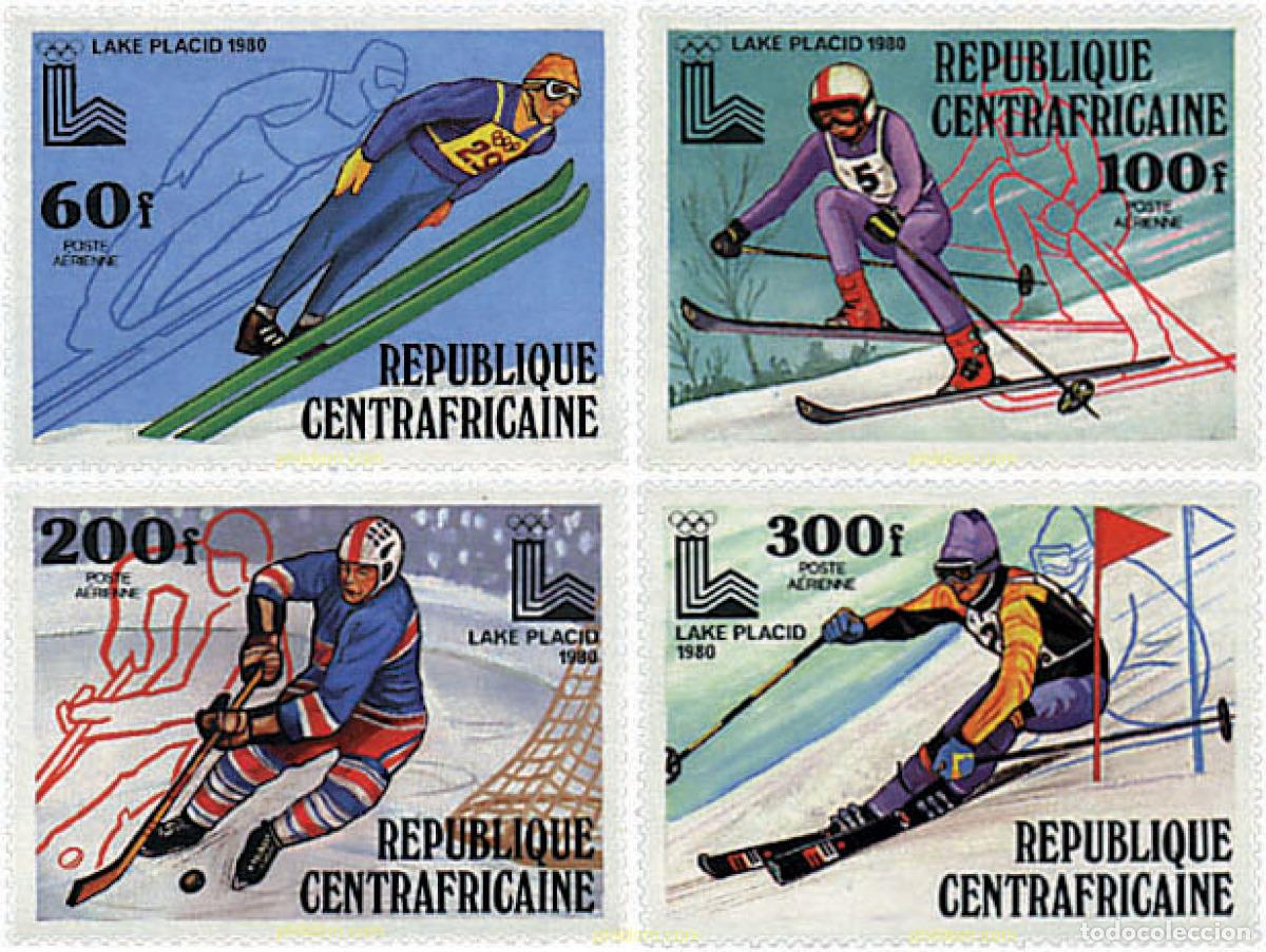 Sellos: 70594 MNH CENTROAFRICANA 1979 13 JUEGOS OLIMPICOS INVIERNO LAKE PLACID 1980