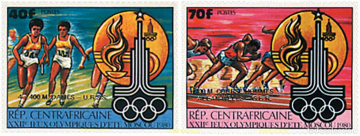 Sellos: 637437 MNH CENTROAFRICANA 1981 22 JUEGOS OLIMPICOS VERANO MOSCU 1980