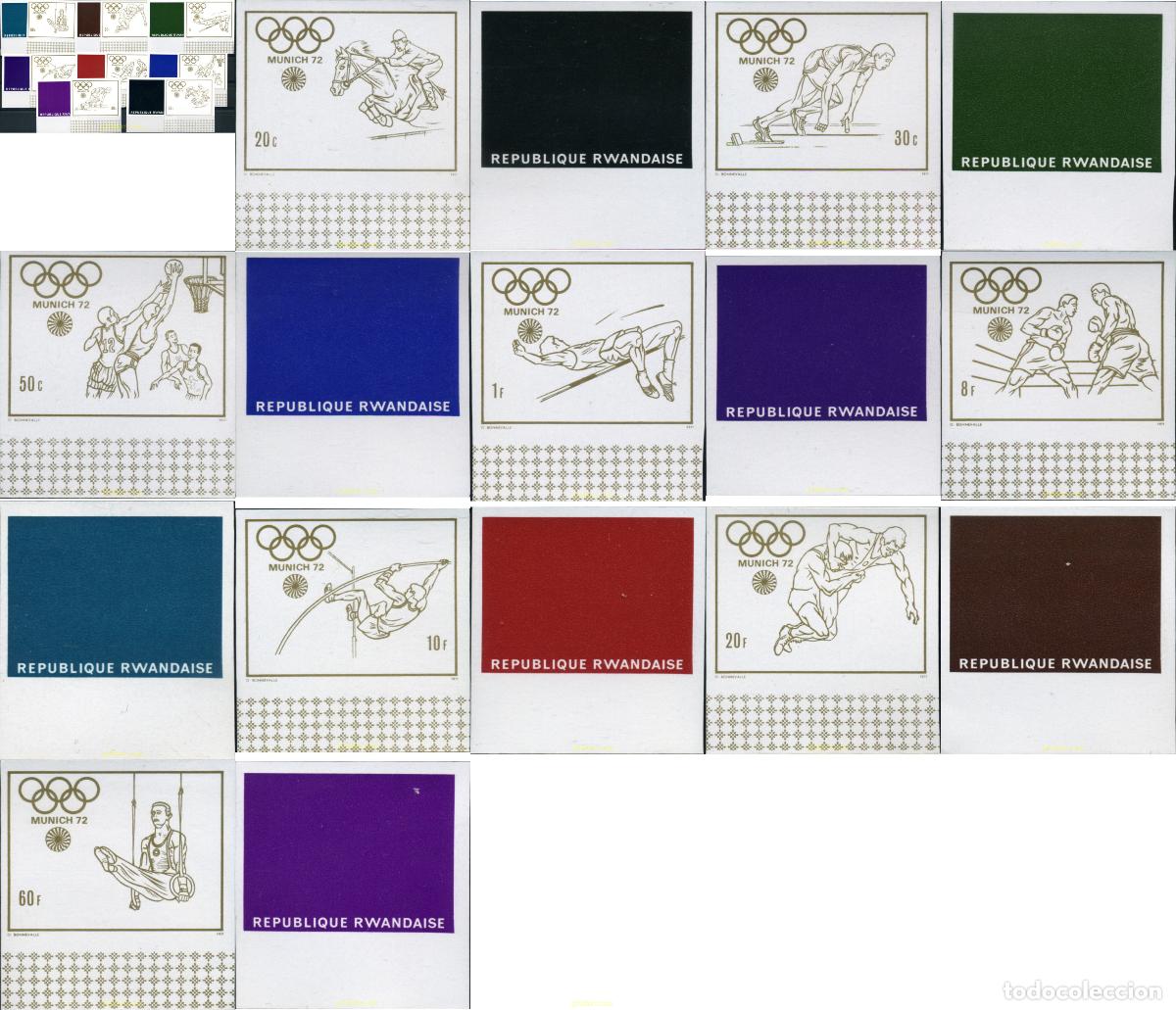 Sellos: 221541 MNH RUANDA 1971 20 JUEGOS OLIMPICOS VERANO MUNICH 1972