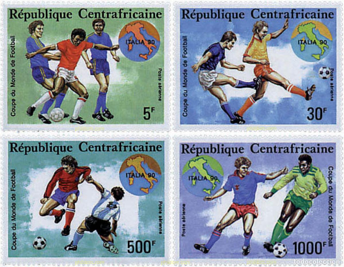 Sellos: 70457 MNH CENTROAFRICANA 1990 COPA DEL MUNDO DE FUTBOL. ITALIA-90