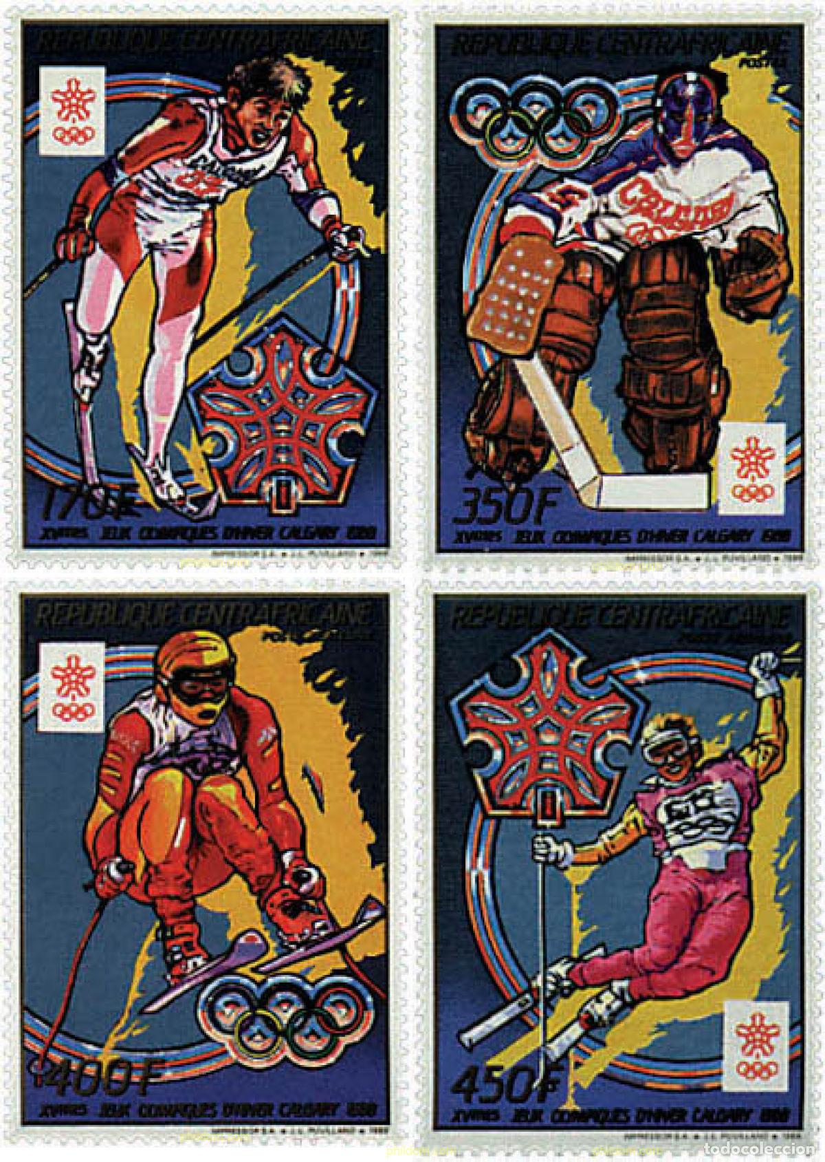 Sellos: 79424 MNH CENTROAFRICANA 1988 15 JUEGOS OLIMPICOS INVIERNO CALGARY 1988