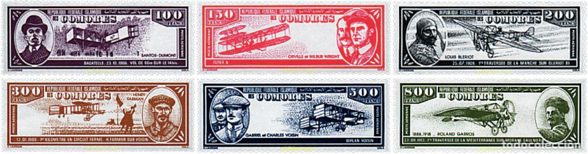 Stamps: 73114 MNH COMORES 1988 PIONEROS DE LA AVIACION