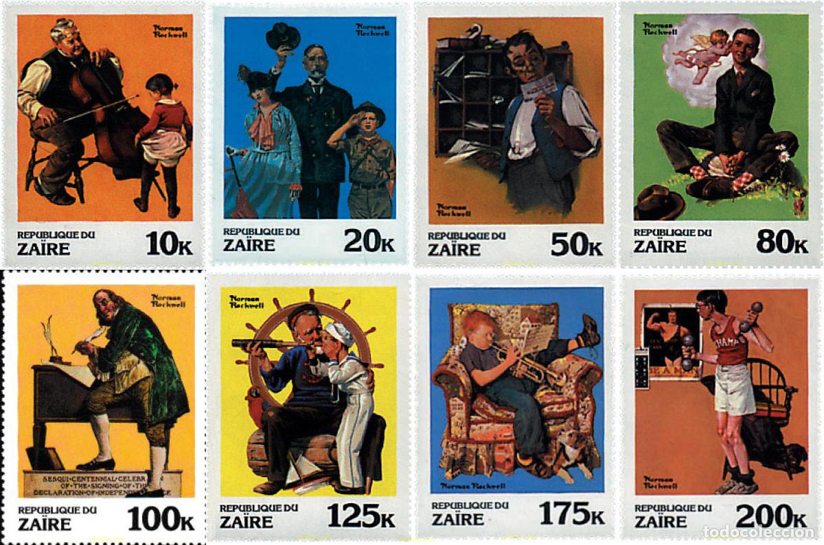 Stamps: 82805 MNH ZAIRE 1981 PINTURAS DE NORMAN ROCKWELL