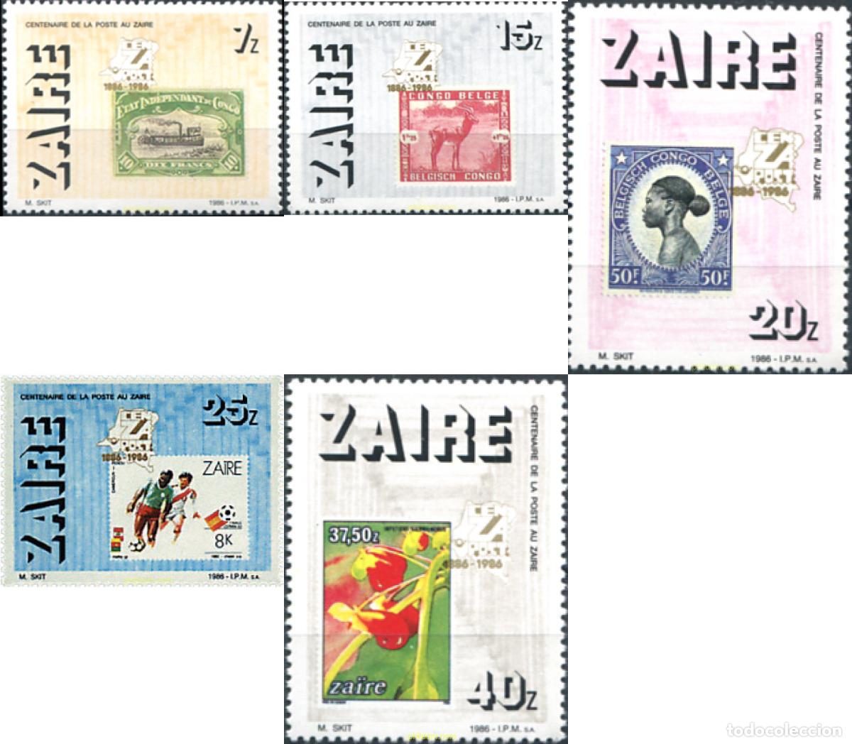Stamps: 40299 MNH ZAIRE 1986 CENTENARIO DEL CORREO