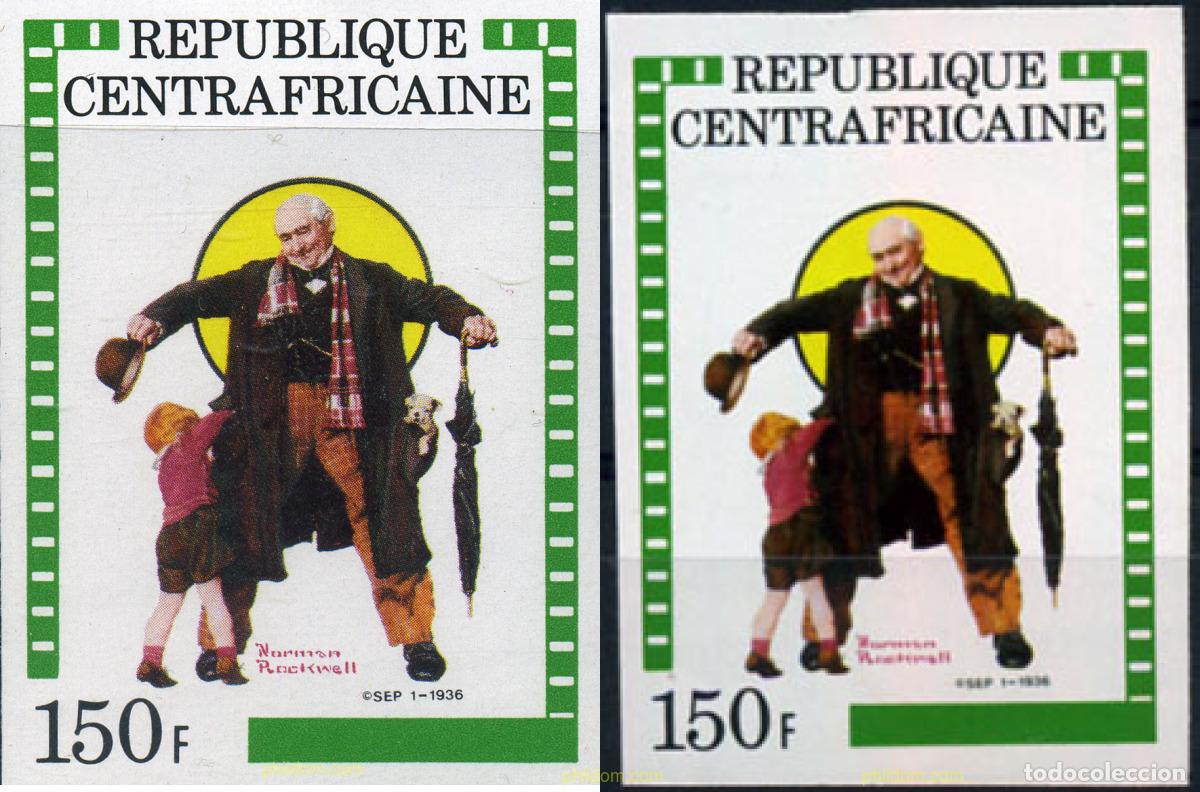Sellos: 207469 MNH CENTROAFRICANA 1982 ILUSTRACIONES DE NORMAN ROCKWELL