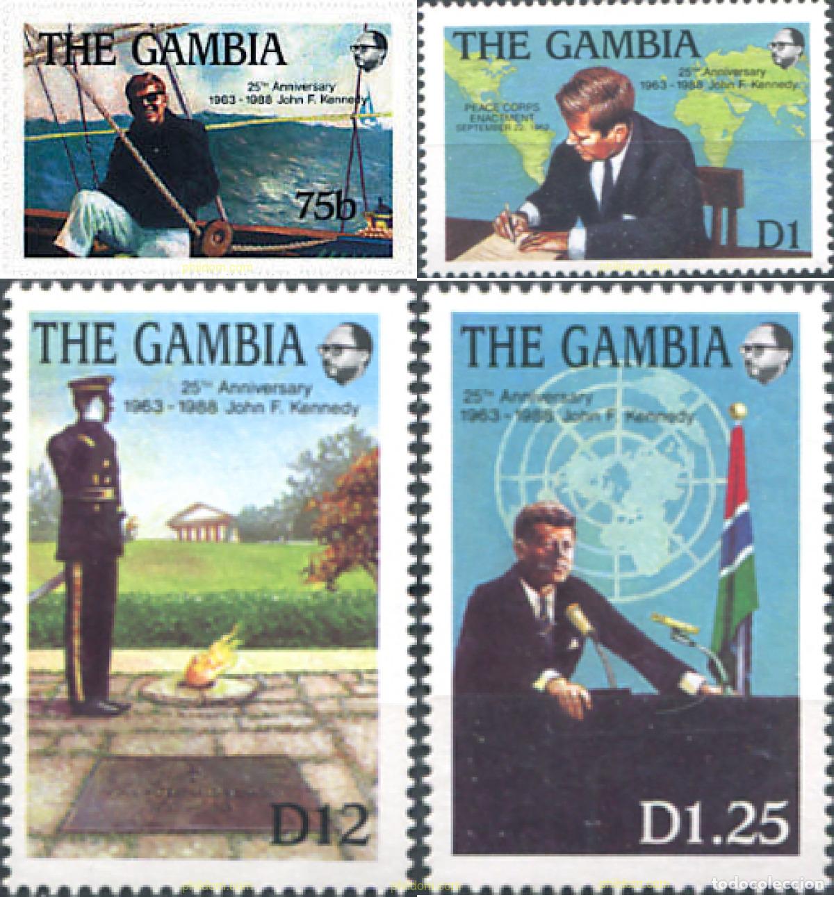 Sellos: 31266 MNH GAMBIA 1988 25 ANIVERSARIO DE LA MUERTE DE J. F. KENNEDY