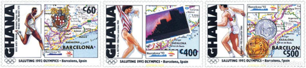 Sellos: 211312 MNH GHANA 1992 25 JUEGOS OLIMPICOS VERANO BARCELONA 1992 - 16 JUEGOS OLIMPICOS INVIERNO. ALB
