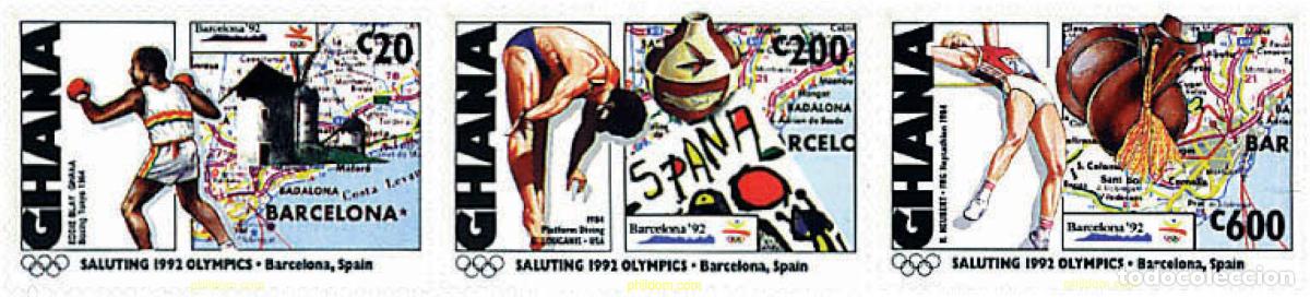 Sellos: 258091 MNH GHANA 1992 25 JUEGOS OLIMPICOS VERANO BARCELONA 1992 - 16 JUEGOS OLIMPICOS INVIERNO. ALB