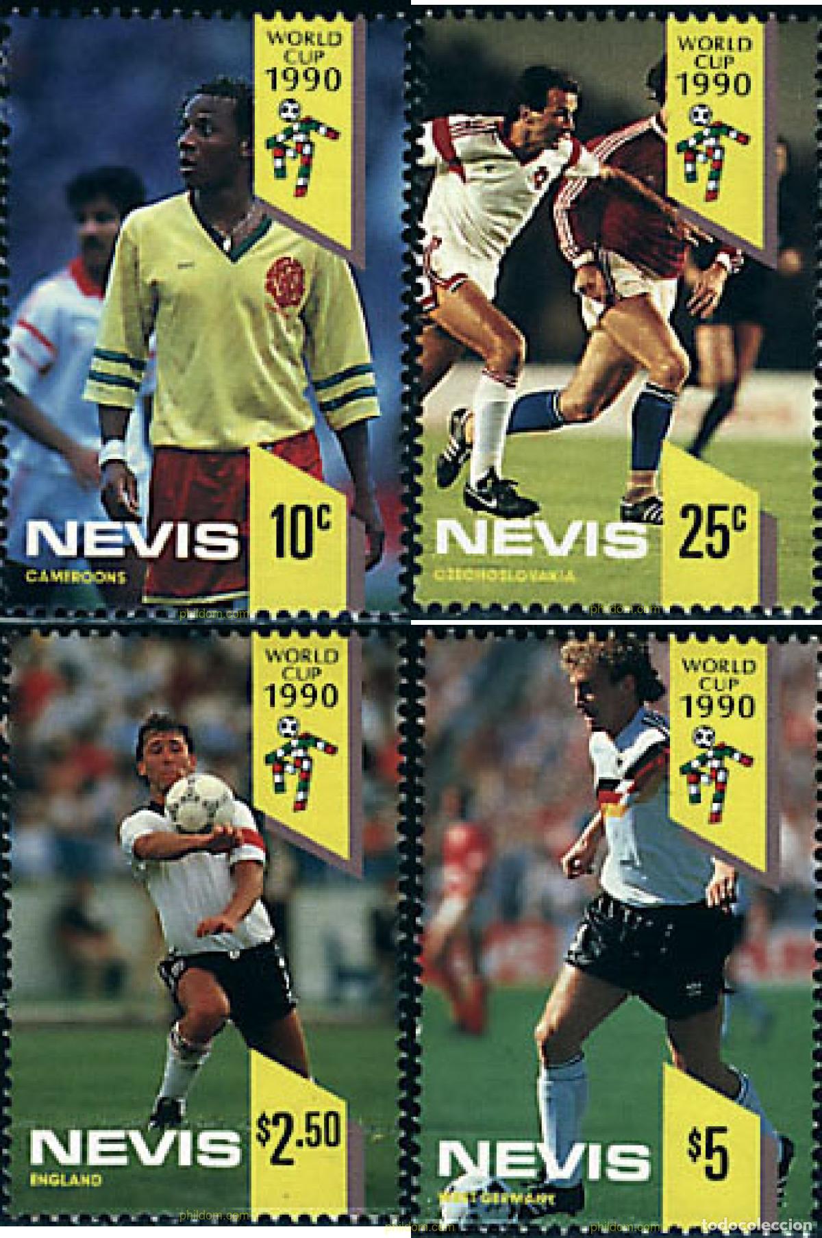 Sellos: 73909 MNH NEVIS 1990 COPA DEL MUNDO DE FUTBOL. ITALIA-90