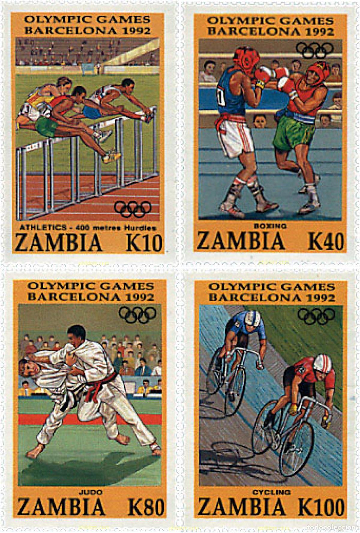 Sellos: 34275 MNH ZAMBIA 1992 25 JUEGOS OLIMPICOS VERANO BARCELONA 1992