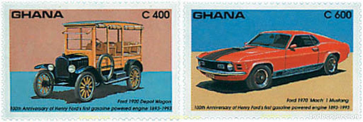 Sellos: 317455 MNH GHANA 1993 CENTENARIO DEL PRIMER VEHICULO A MOTOR