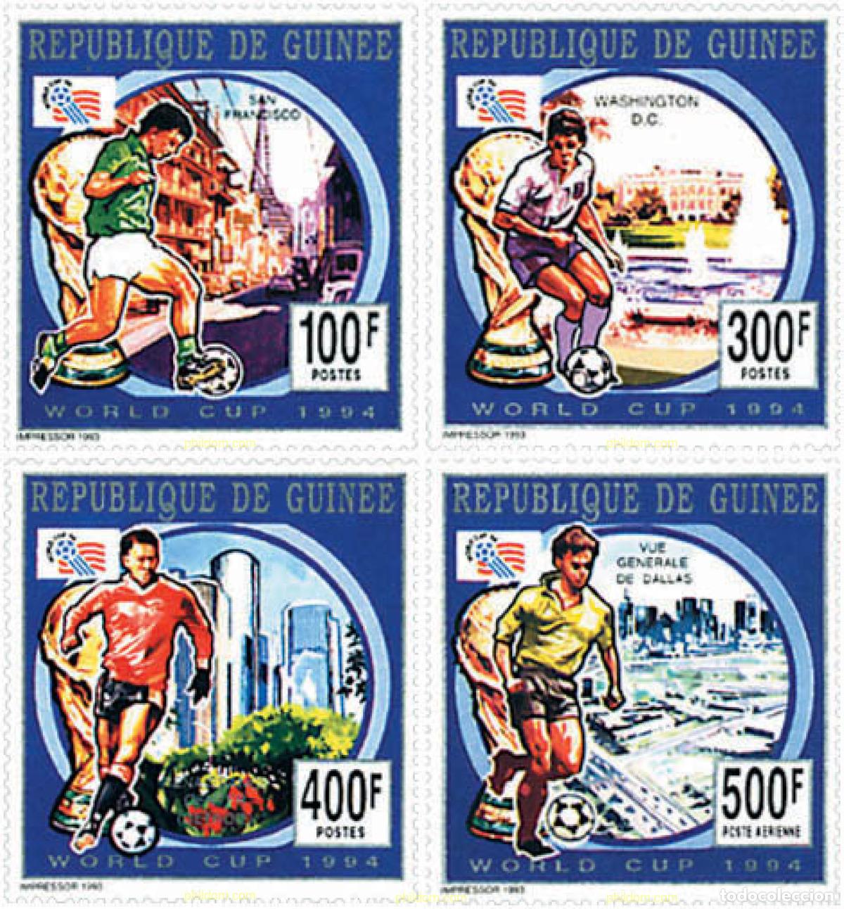 Sellos: 41590 MNH GUINEA 1993 COPA DEL MUNDO DE FUTBOL. USA-94