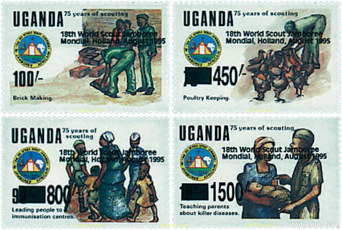 Sellos: 40239 MNH UGANDA 1995 18 JAMBOREE MUNDIAL EN HOLANDA