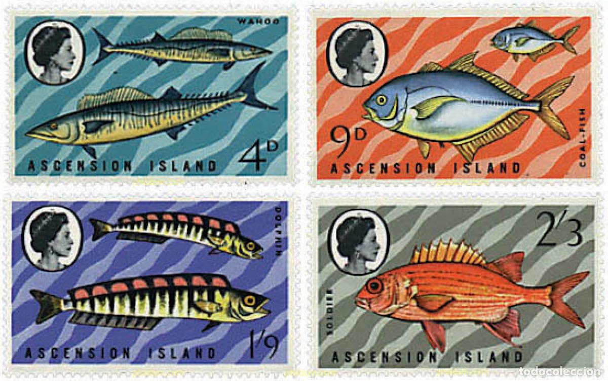 Sellos: 72654 MNH ASCENSION 1970 PECES