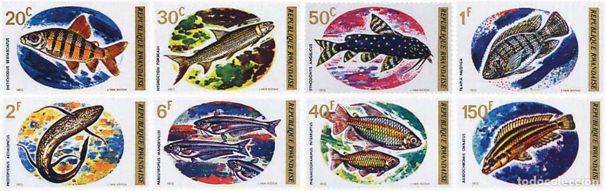 Sellos: 56489 MNH RUANDA 1973 PECES