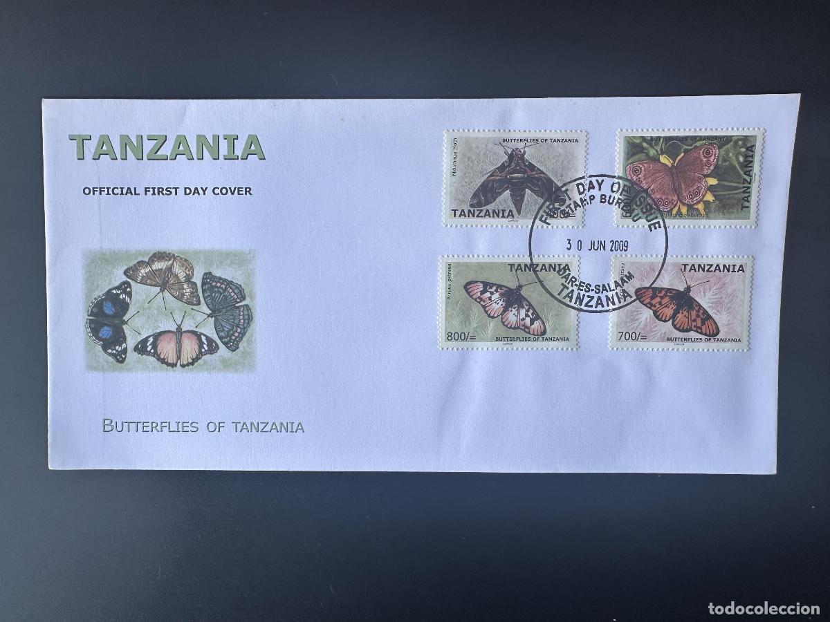 Sellos: Tanzania 2009 Mi. 4633 - 4636 FDC Primer d&iacute;a Papillon Butterling