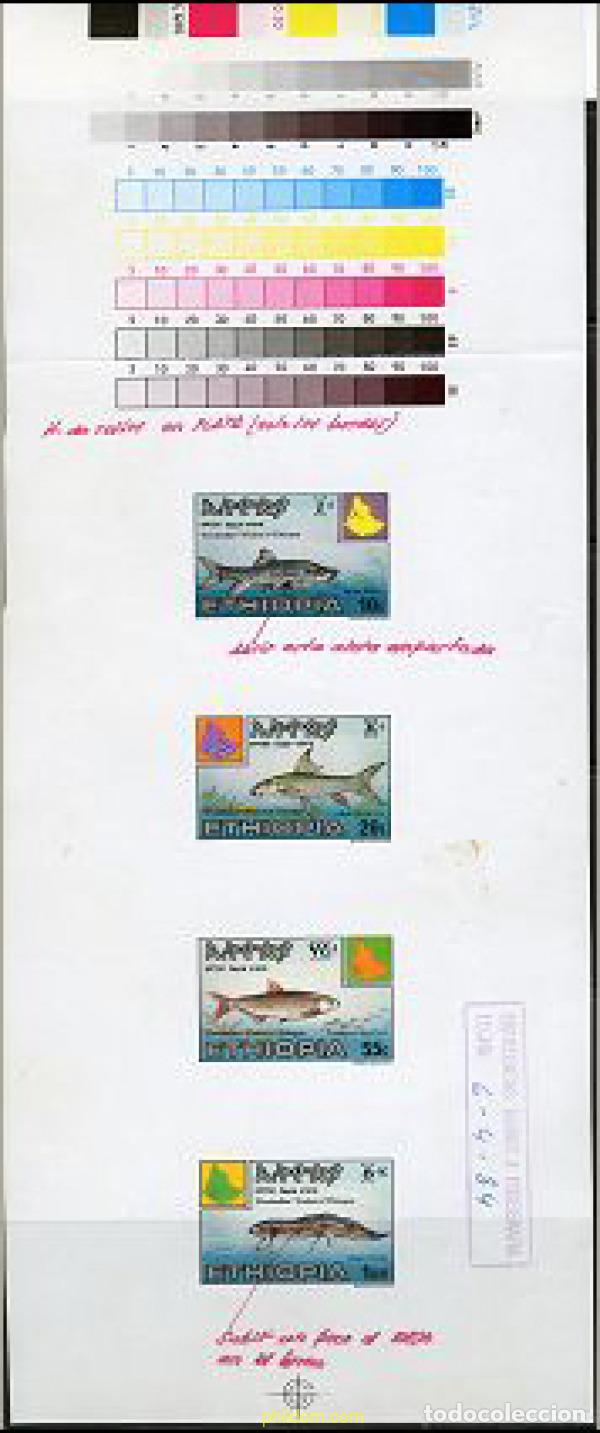 Sellos: 224268 MNH ETIOPIA 1985 PECES DE AGUA DULCE DE ETIOPIA
