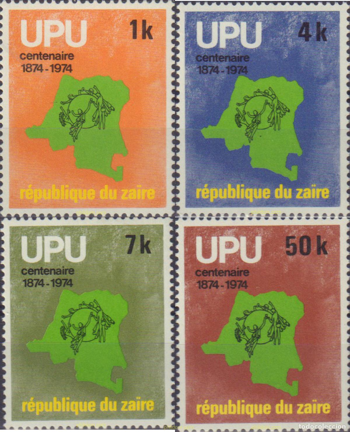 Sellos: 34289 MNH ZAIRE 1977 CENTENARIO DE LA UNION POSTAL UNIVERSAL
