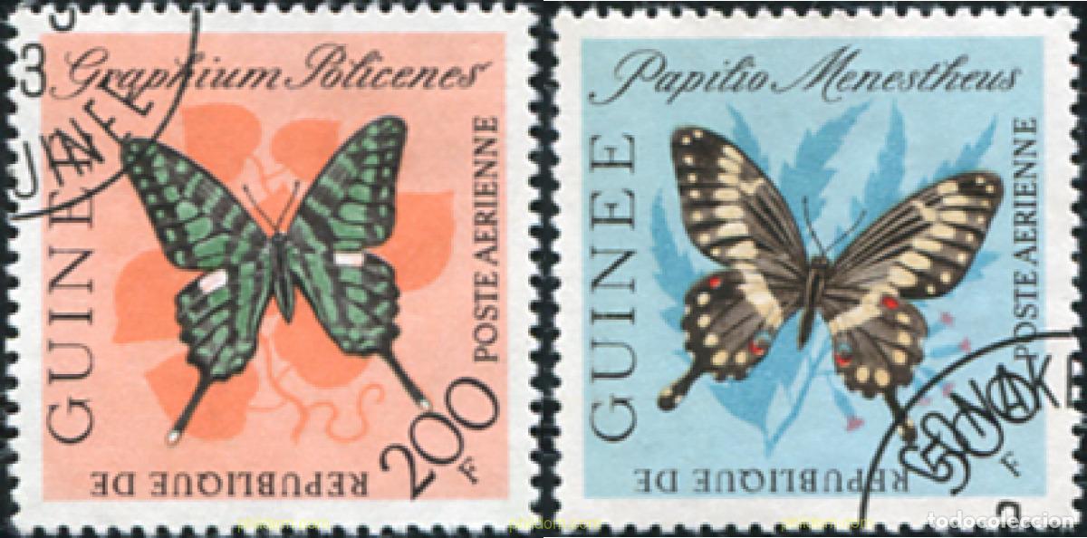Sellos: 669763 USED GUINEA 1963 MARIPOSAS
