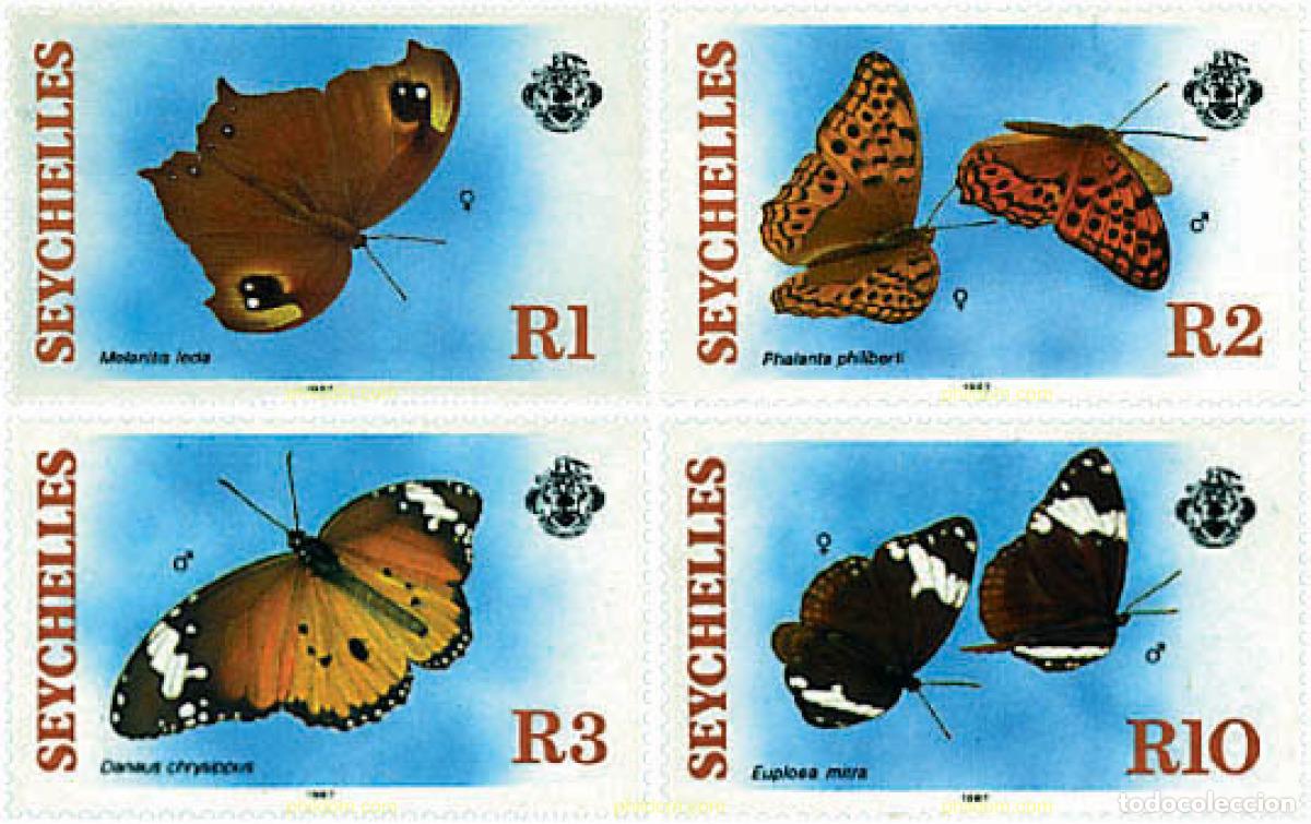 Sellos: 76915 MNH SEYCHELLES 1987 MARIPOSAS