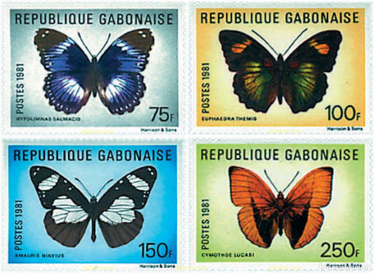 Sellos: 75896 MNH GABON 1981 MARIPOSAS