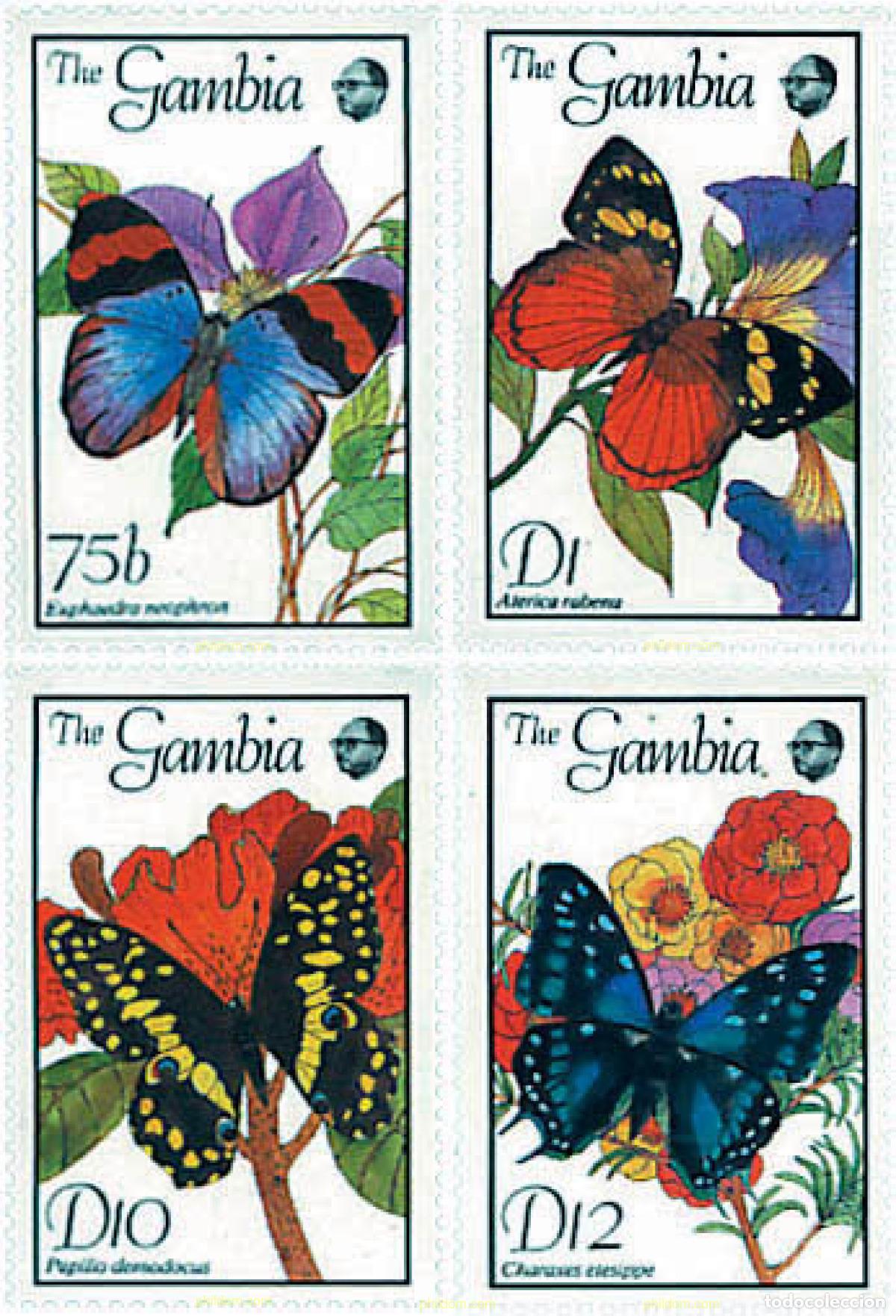 Sellos: 316809 MNH GAMBIA 1989 MARIPOSAS